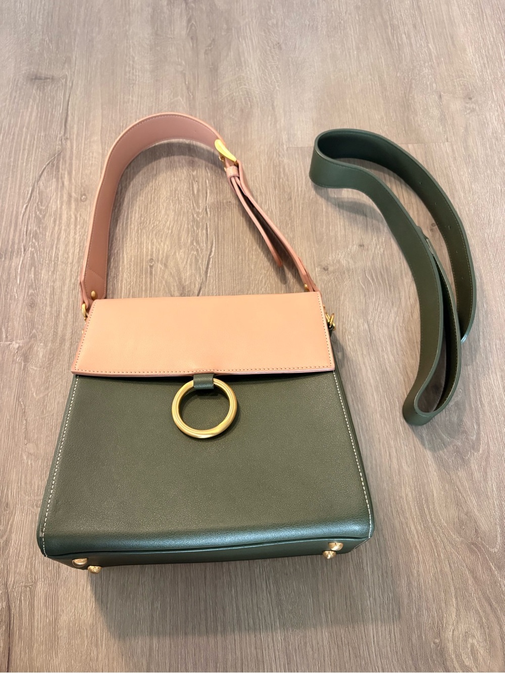 Women's Calm Down Slow Down Two-Tone Pink and Green Shoulder Bag - Picture 5 of 5
